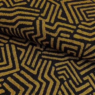 Dekoračná látka jacquard Mesopotamie noir jaune
