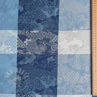 Decoratiestof FRENCH TABLE CLOTH JACQUARD Niwa allover indigo