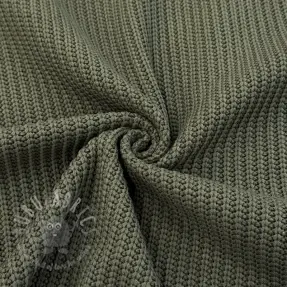 Sweaterstof BIG KNIT camo green