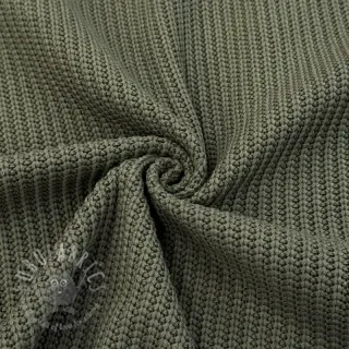 Sweaterstof BIG KNIT camo green
