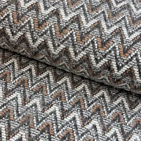 Gebreide stof jacquard Comfilia Zigzag wavy brown