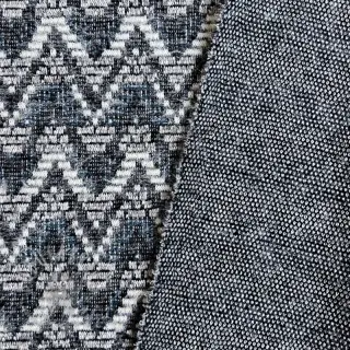 Gebreide stof jacquard Comfilia Zigzag wavy blue