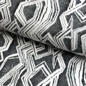 Gebreide stof jacquard Comfy Broken checks black