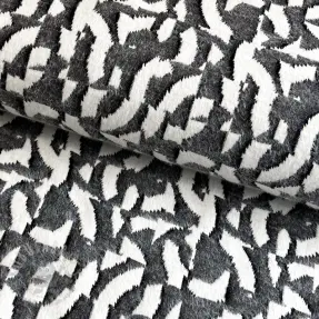 Gebreide stof jacquard Comfy Collage shapes grey