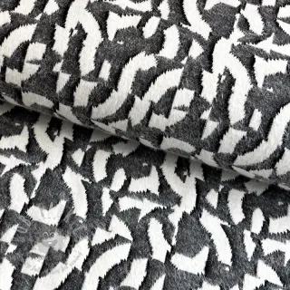Gebreide stof jacquard Comfy Collage shapes grey