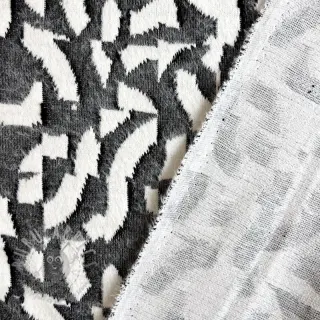 Gebreide stof jacquard Comfy Collage shapes grey