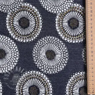 Decoratiestof jacquard Jojoba marine