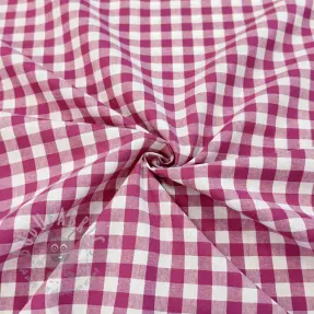 Katoenen stof Check fuchsia