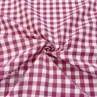 Katoenen stof Check fuchsia