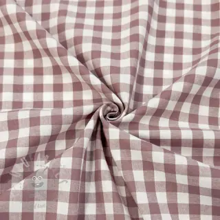 Katoenen stof Check mauve