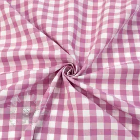 Katoenen stof Check pink
