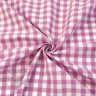 Katoenen stof Check pink