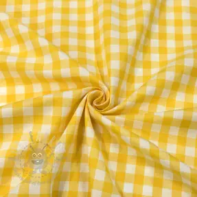 Katoenen stof Check yellow
