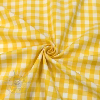 Katoenen stof Check yellow