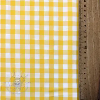 Katoenen stof Check yellow