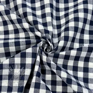 Katoenen stof Check navy