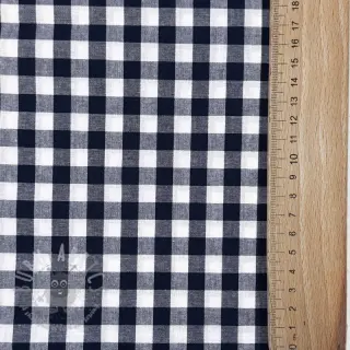 Katoenen stof Check navy
