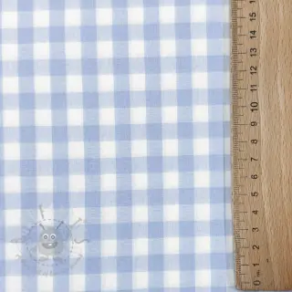 Katoenen stof Check light blue