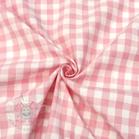 Katoenen stof Check rosa