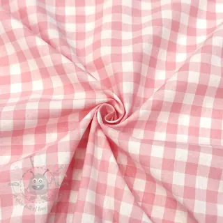 Katoenen stof Check rosa