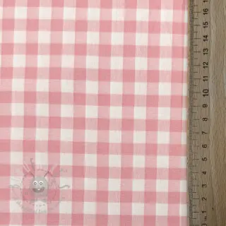Katoenen stof Check rosa