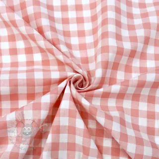 Katoenen stof Check old rose