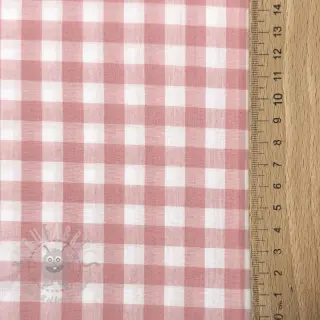 Katoenen stof Check old rose