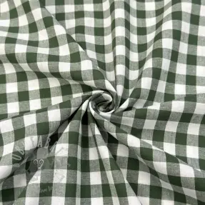 Katoenen stof Check dark green