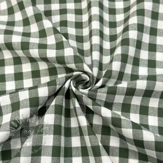 Katoenen stof Check dark green