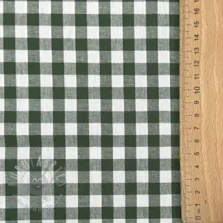 Katoenen stof Check dark green