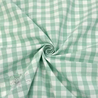 Katoenen stof Check mint