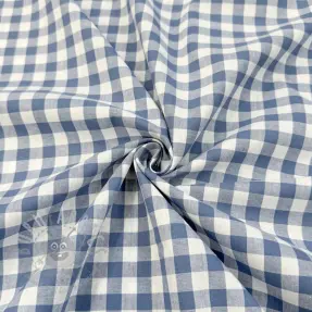 Katoenen stof Check blue