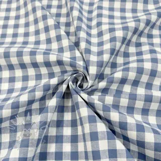 Katoenen stof Check blue