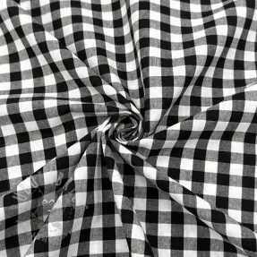 Katoenen stof Check black