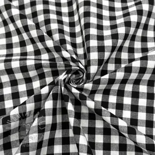 Katoenen stof Check black