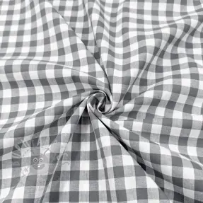 Katoenen stof Check grey