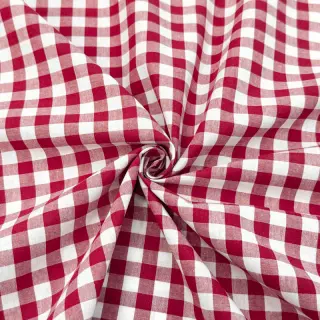 Bavlnená látka Check red