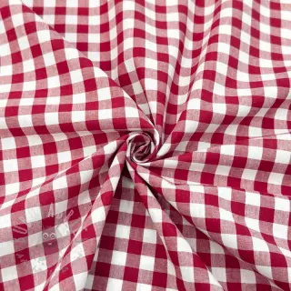 Katoenen stof Check red