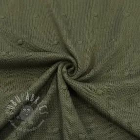 Sweaterstof BIG KNIT DOT camo green