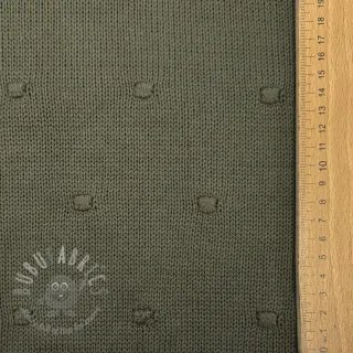Sweaterstof BIG KNIT DOT camo green