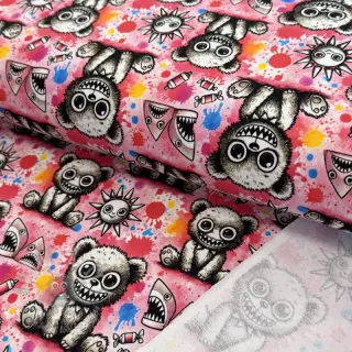 Sweaterstof Big eyes design C digital print
