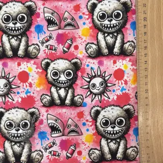 Sweaterstof Big eyes design C digital print