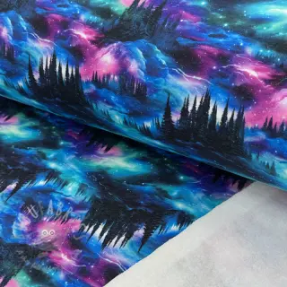 Geruwde sweaterstof JOGGING In the night design B digital print