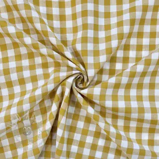 Katoenen stof Check ochre