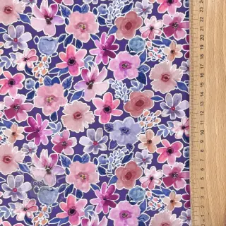 Katoenen stof Significant flowers purple digital print