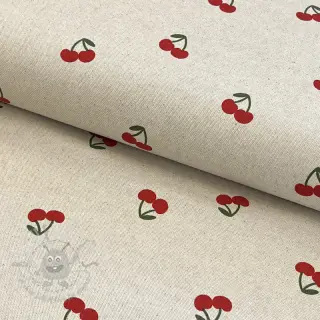 Decoratiestof Linenlook Cherries natural