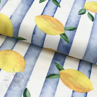 Decoratiestof Lemons blue digital print
