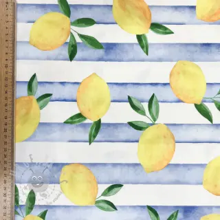 Decoratiestof Lemons blue digital print