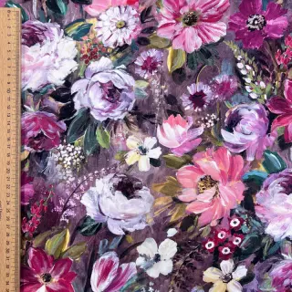 Dekoračná látka Oil painting flowers mauve digital print