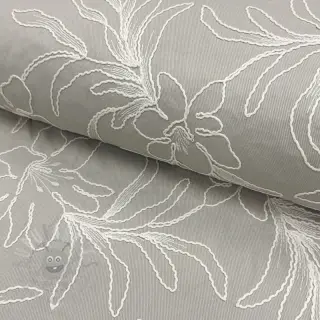 Katoenen stof EMBROIDERY GABARDINE Luana grey